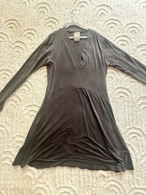 Dolan Soft V-Neck Long Sleeve A-Line Dress - Gray